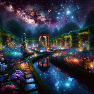 Starlit Sanctuary: A Celestial Garden Retreat