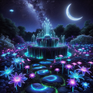 Starlit Oasis: A Celestial Garden Retreat