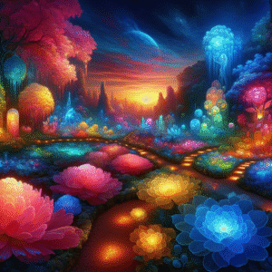 Elysian Prism: The Colorful Garden of Whimsy