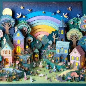 Dreamscape Dwellings: A Whimsical Village Cutout