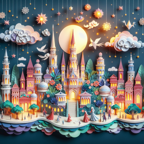 Celestial Cityscape: A Paper Dream